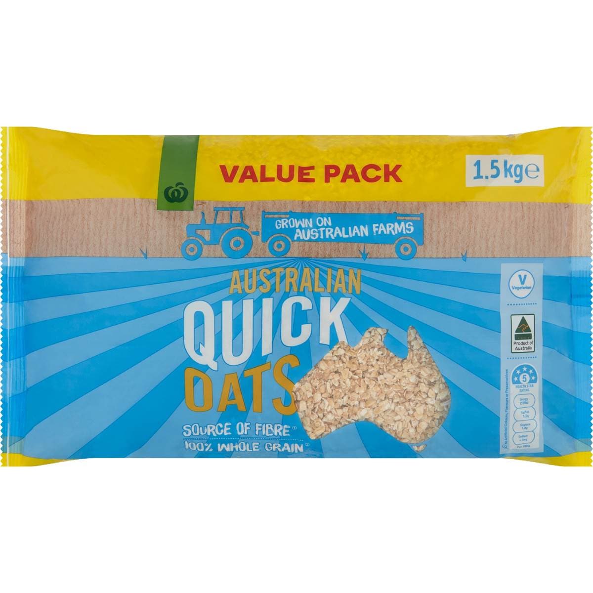 Woolworths Australian Quick Oats 1.5kg Woolworths
