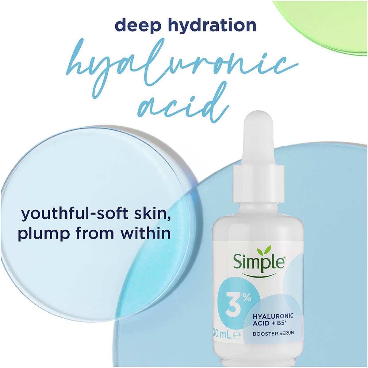 Simple 3 Hyaluronic Acid + B5 Booster Serum 30ml Woolworths