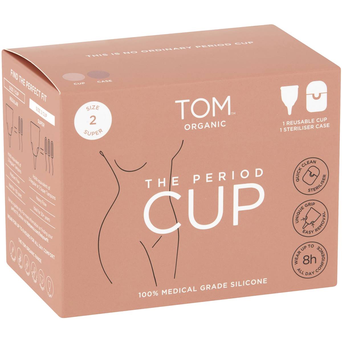 Tom Organic The Period Cup Size 2 Super Size 2 Super Each Woolworths