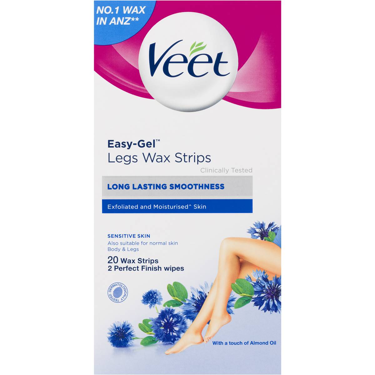 Veet Sensitive Hair Removal Wax Cold Strips 20 Pack Woolworths