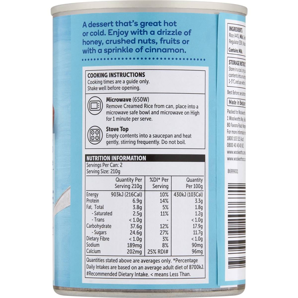 Woolworths Creamed Rice 420g Woolworths