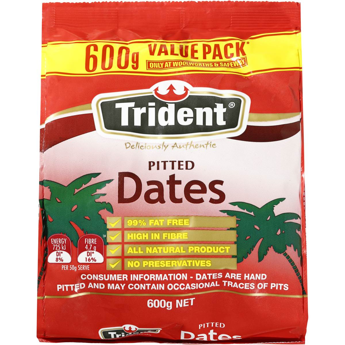 Trident Dates Pitted 600g Woolworths