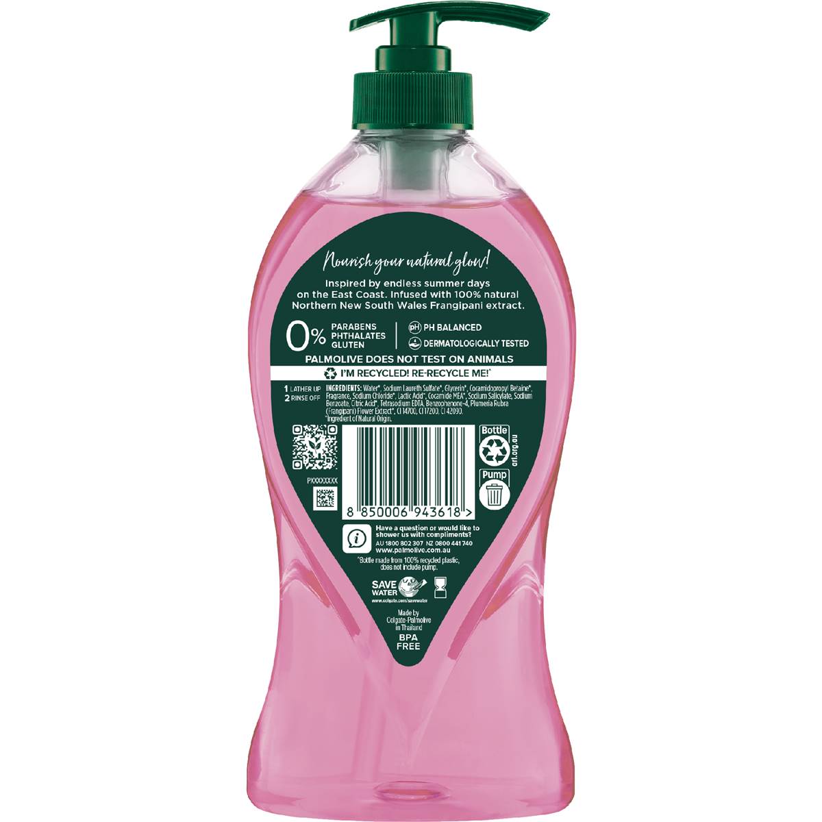 Palmolive Body Wash Shower Gel Luminous Oils Frangipani Coco 750ml