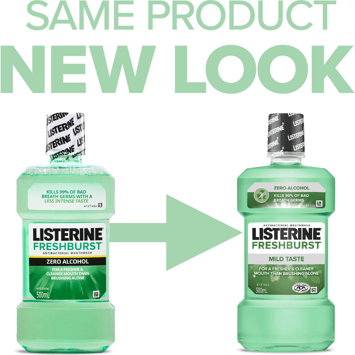 Listerine Freshburst Zero Alcohol Antibacterial Mouthwash 500ml