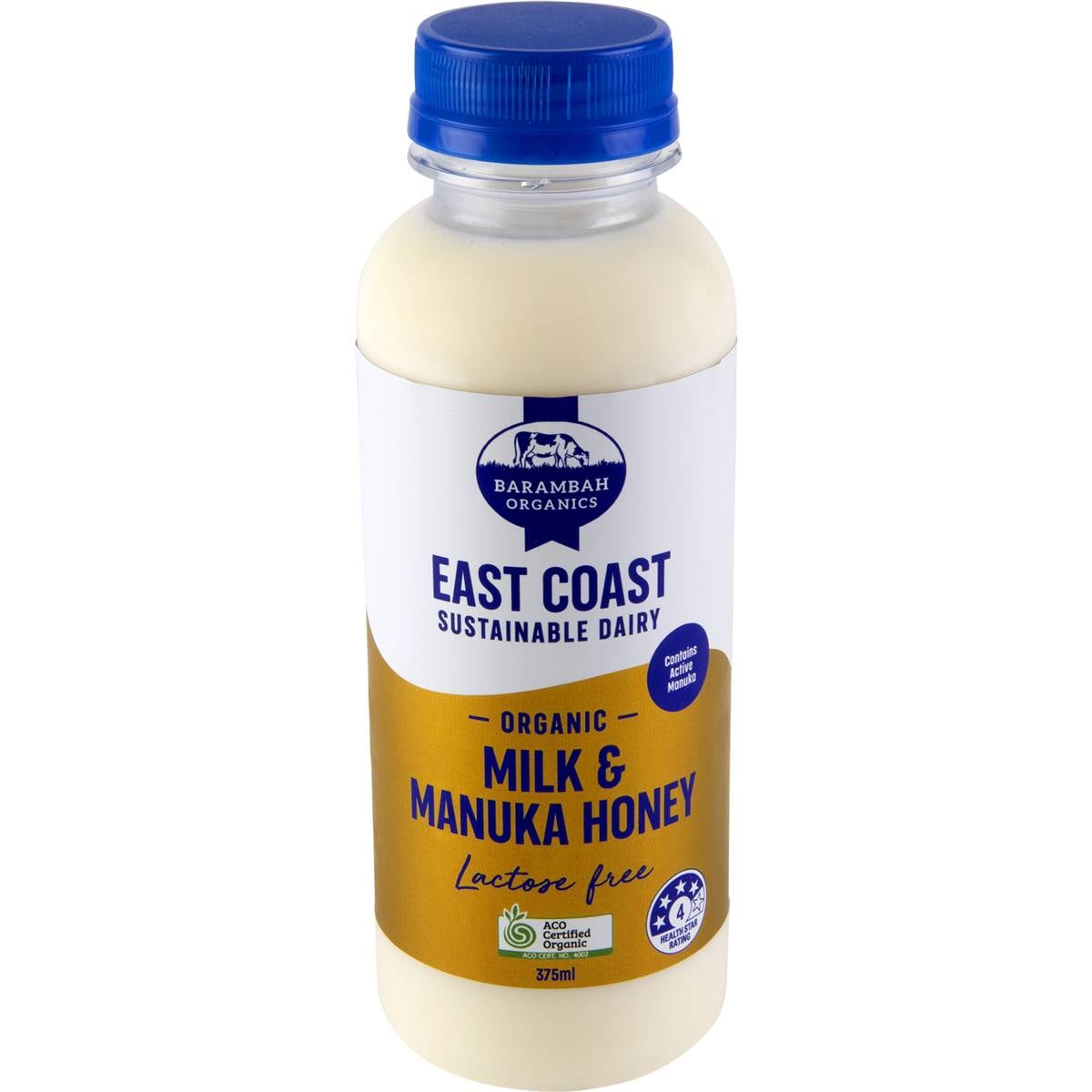 East Coast Sustainable Dairy Organic Milk & Manuka Honey Lactose Free