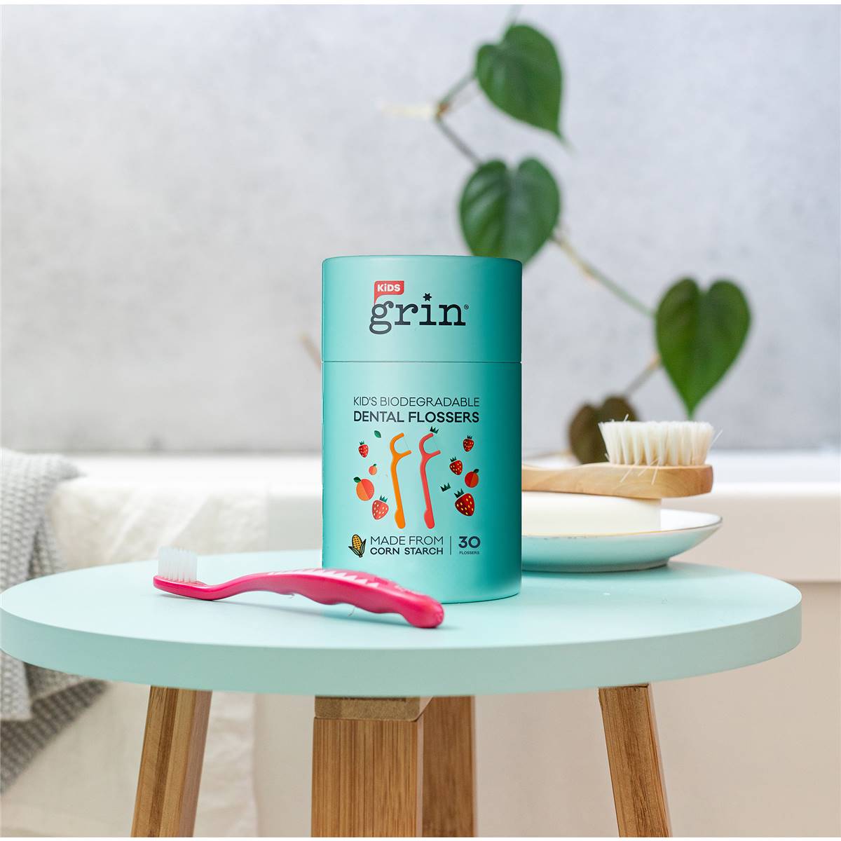 Grin Kids Biodegradable Dental Flossers 30 Pack Woolworths