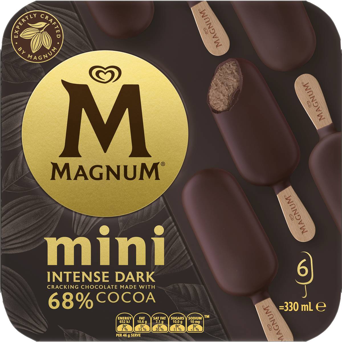 Magnum Mini Intense Dark Frozen Dessert Sticks 6 Pack | Woolworths