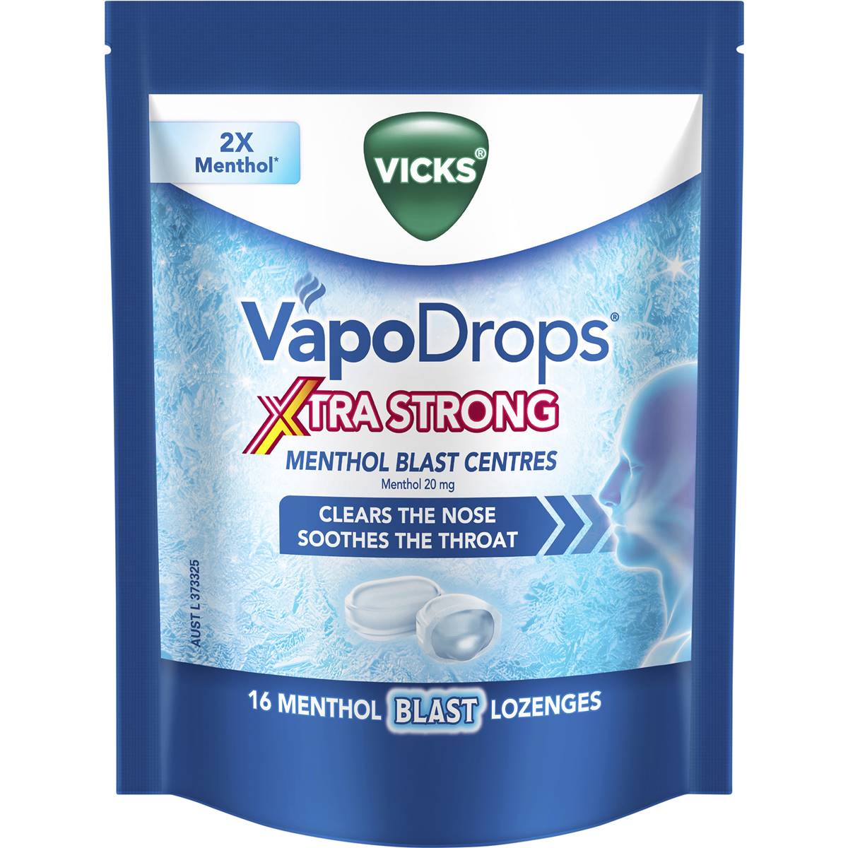 Vicks Vapodrops Xtra Strong Menthol Blast 16 Pack | Woolworths