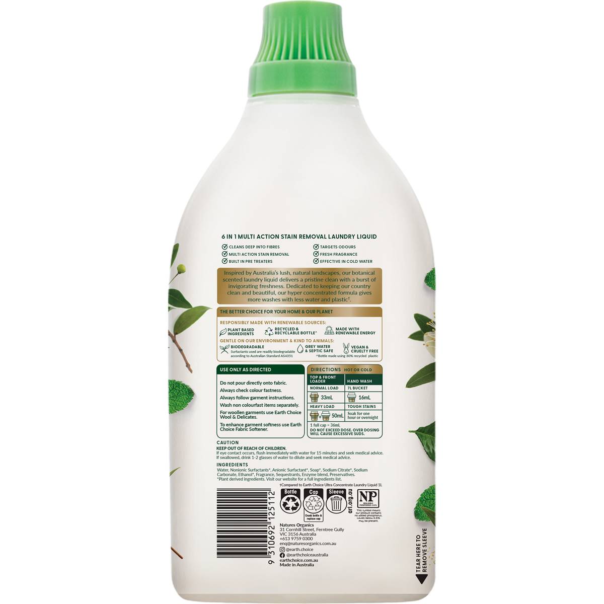 Earth Choice 6 In 1 Multiaction Bergamot, Mint & Myrtle Laundry Liquid