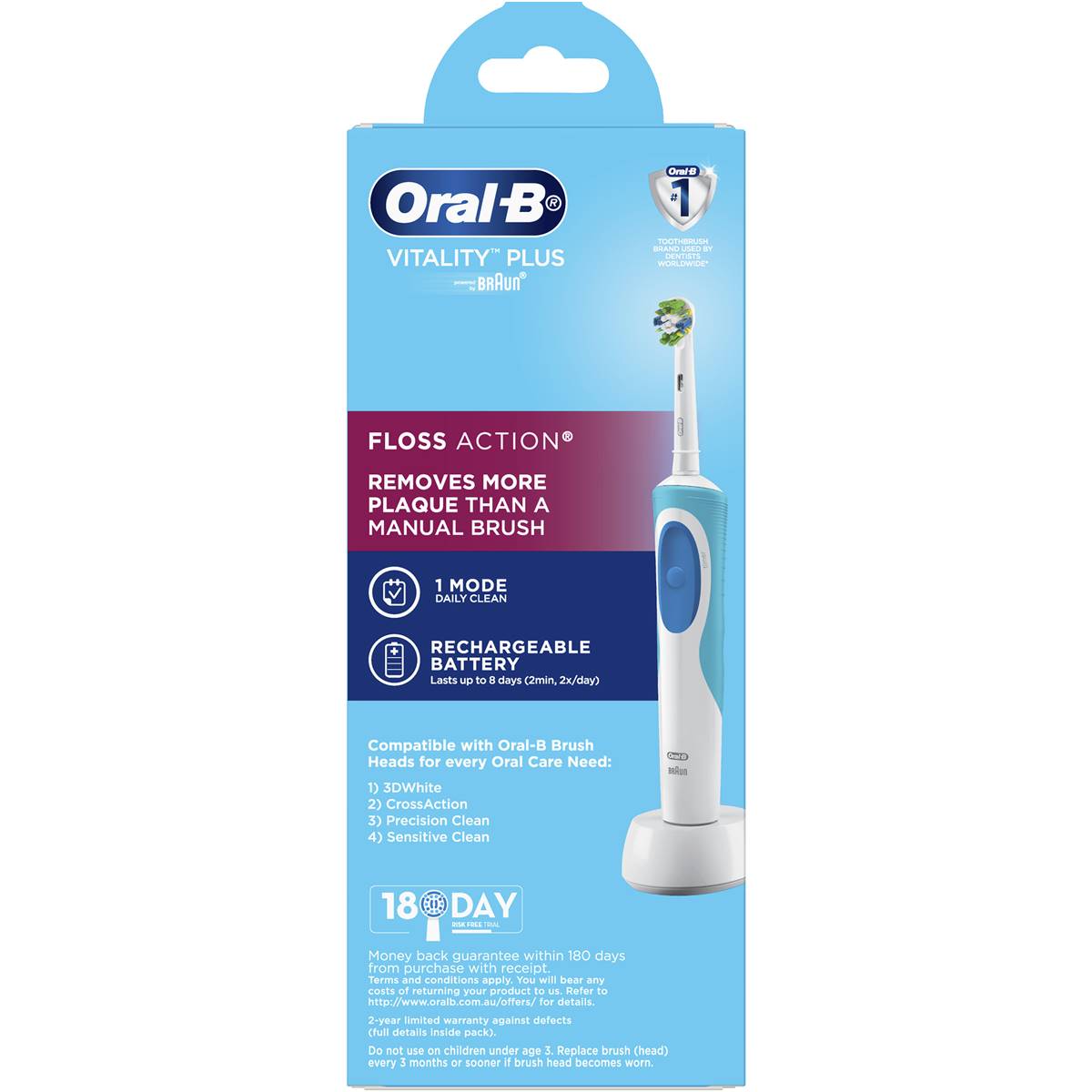 Oral B Vitality Floss Action Electric Toothbrush Each | Woolworths