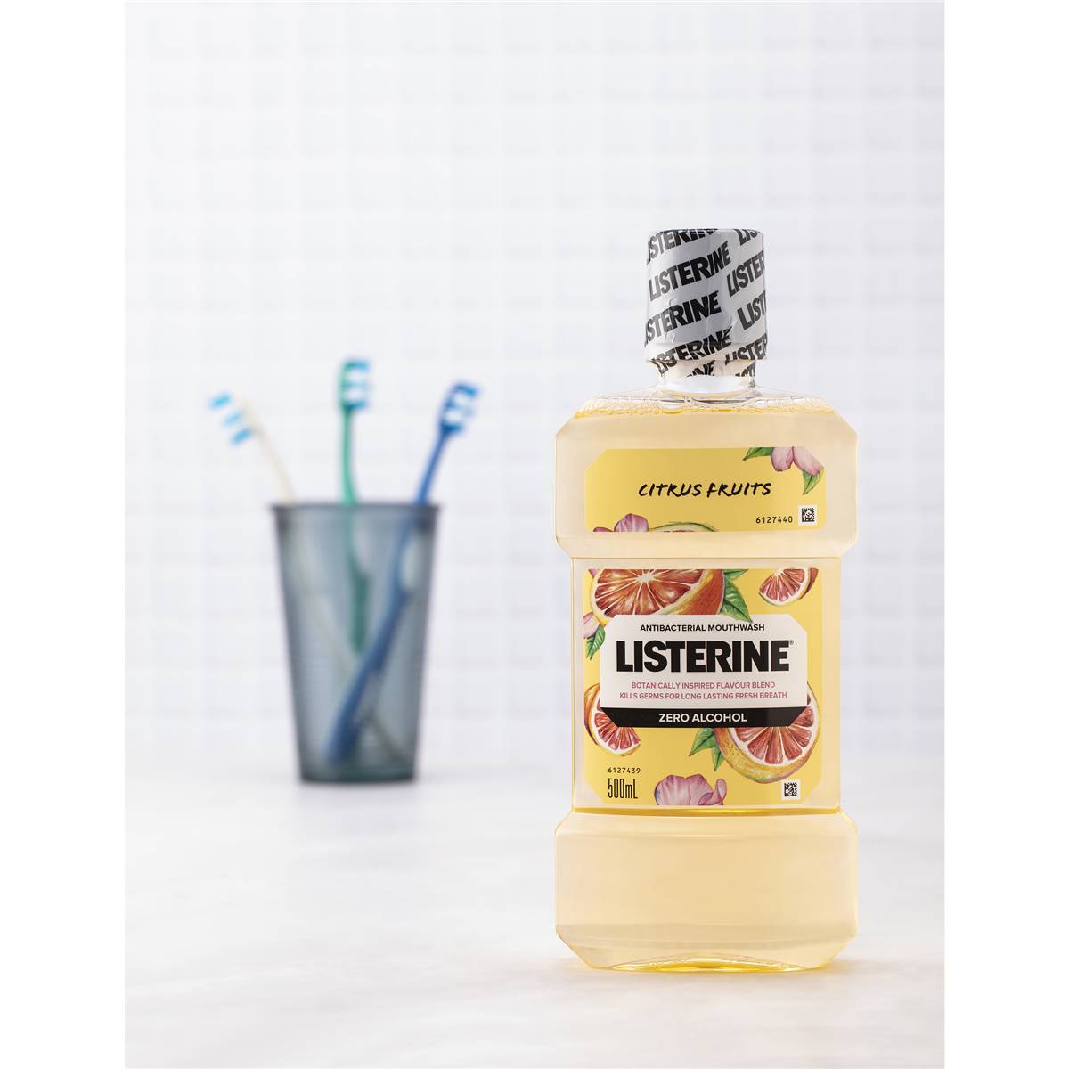 Listerine Zero Alcohol Antibacterial Mouthwash Citrus Fruits 500ml