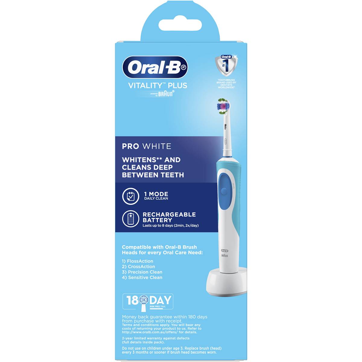 Oralb Vitality Pro White Brush Each Woolworths