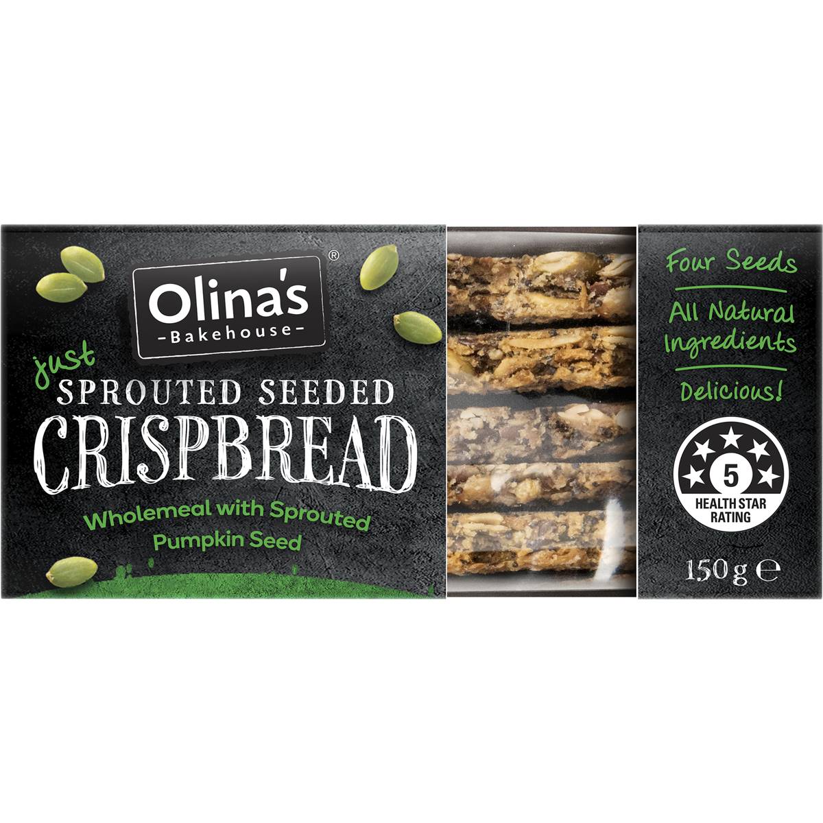Olina's Bakehouse Just Sprouted Seeded Crispbread Wholemeal 150g