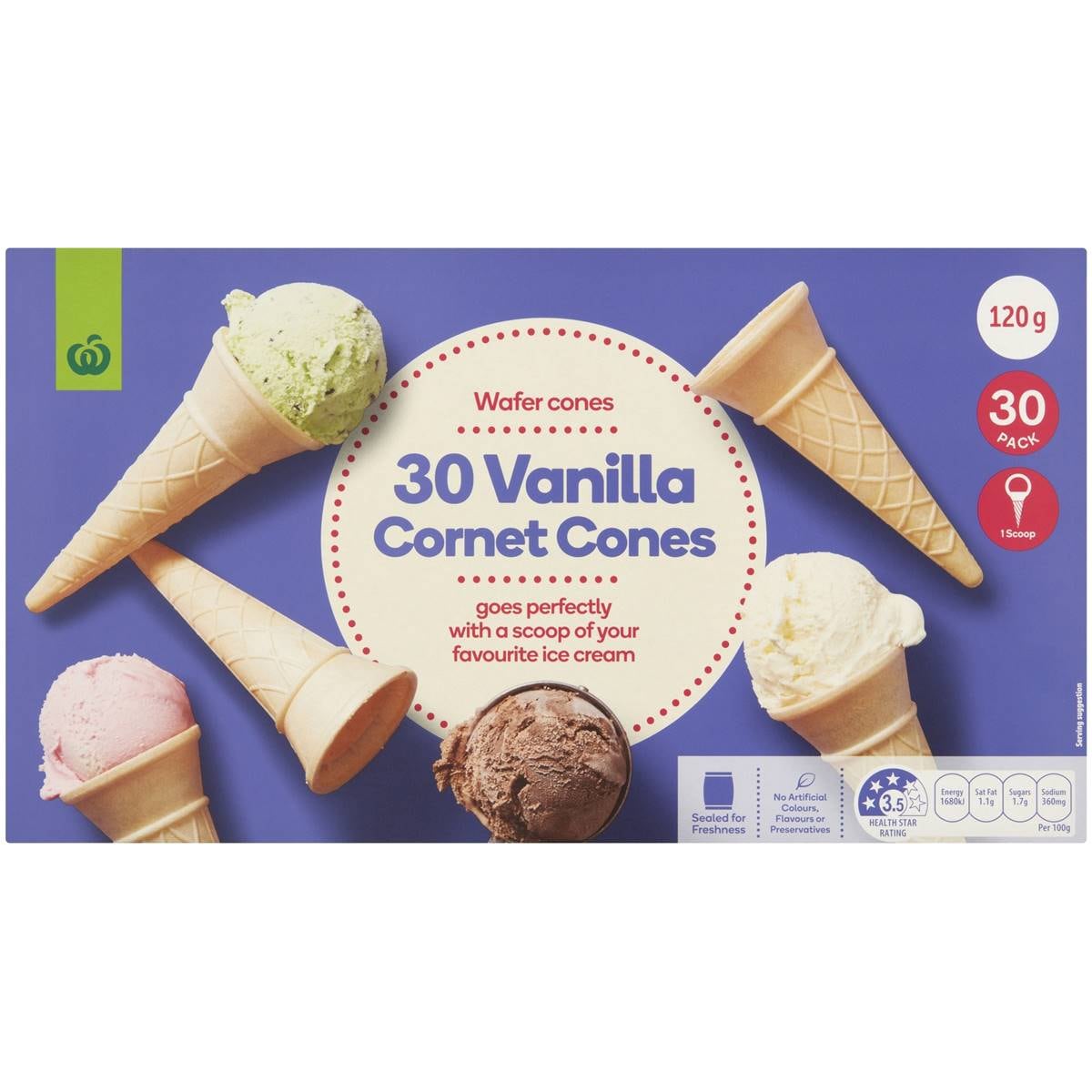 Woolworths Vanilla Cones 30 Pack Woolworths