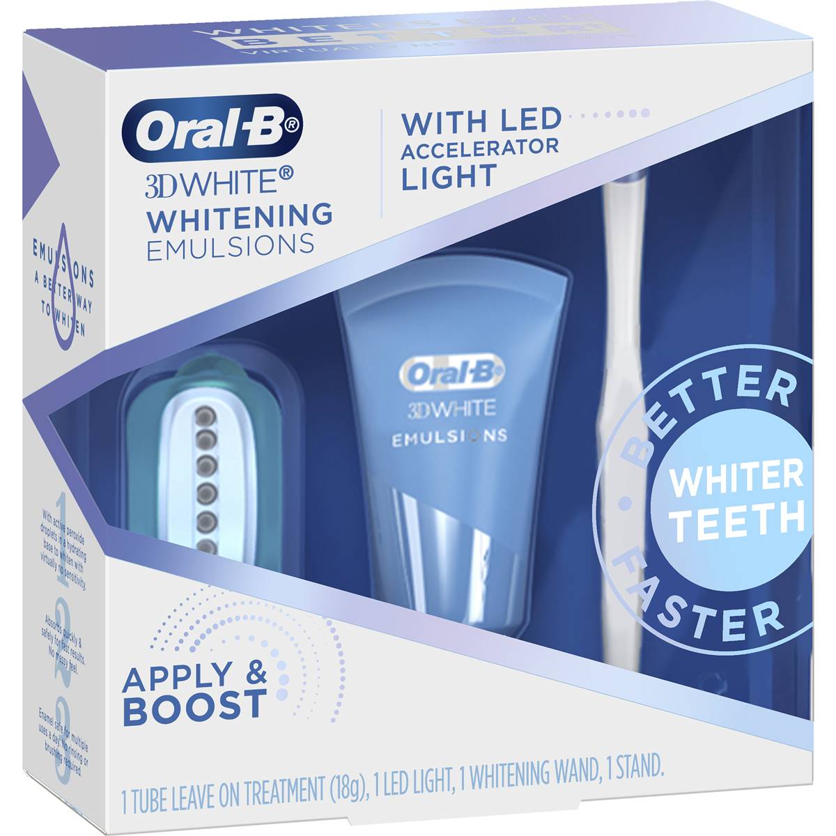 Oral-b 3d Whitening Emulsions Led Light 18g | Woolworths