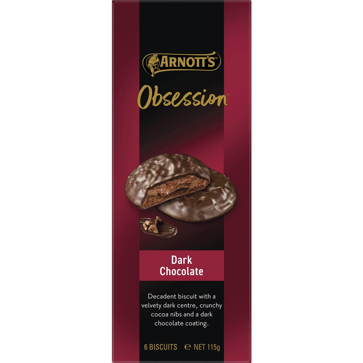 Arnott's Obsession Dark Chocolate Biscuits 115g Woolworths