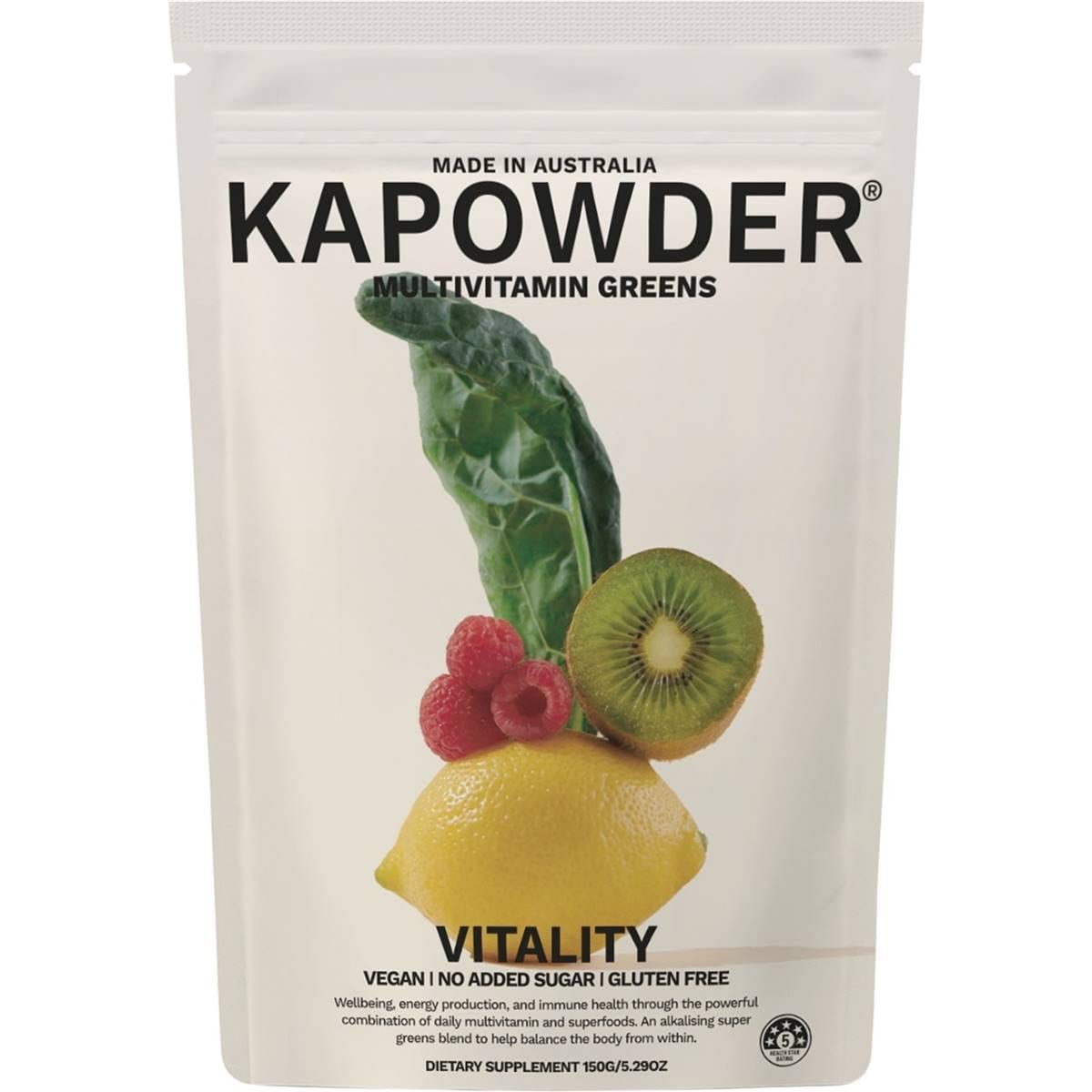 Kapowder Multivitamin Greens Vitality 150g Woolworths