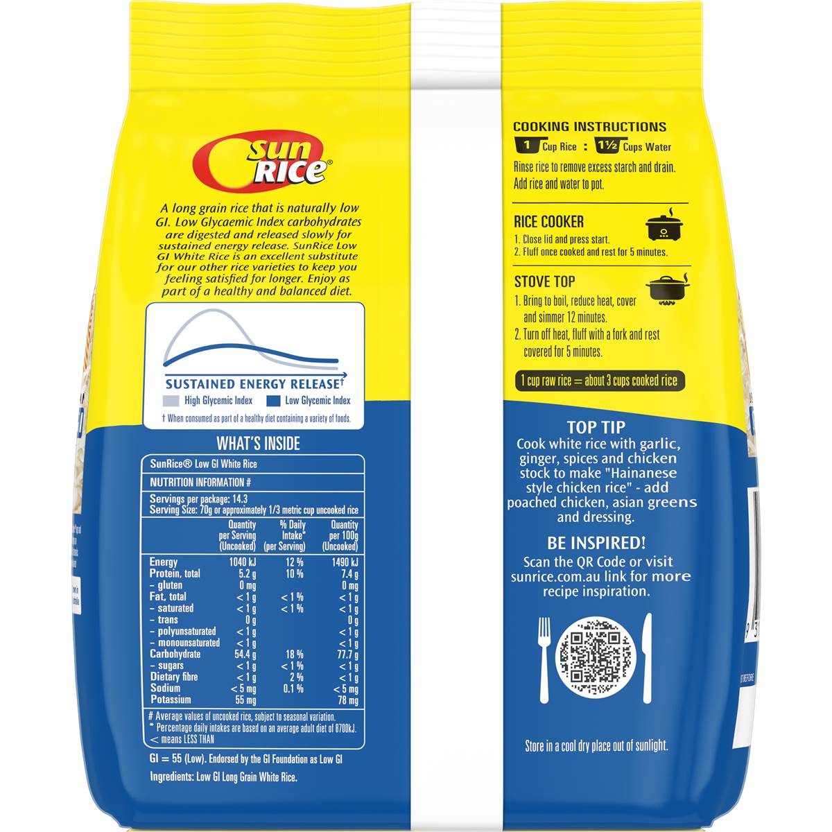 Sunrice Clever Rice Low Gi White 1kg Woolworths