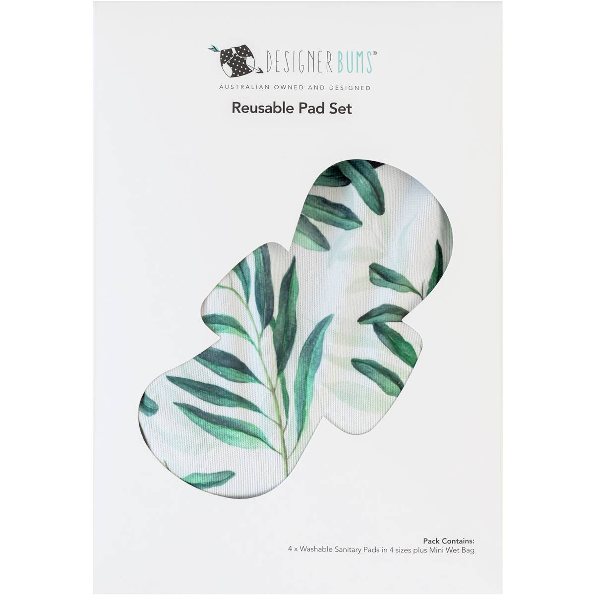 Designer Bums Australia Sanitary Pad Set Assorted 4 Pack Woolworths