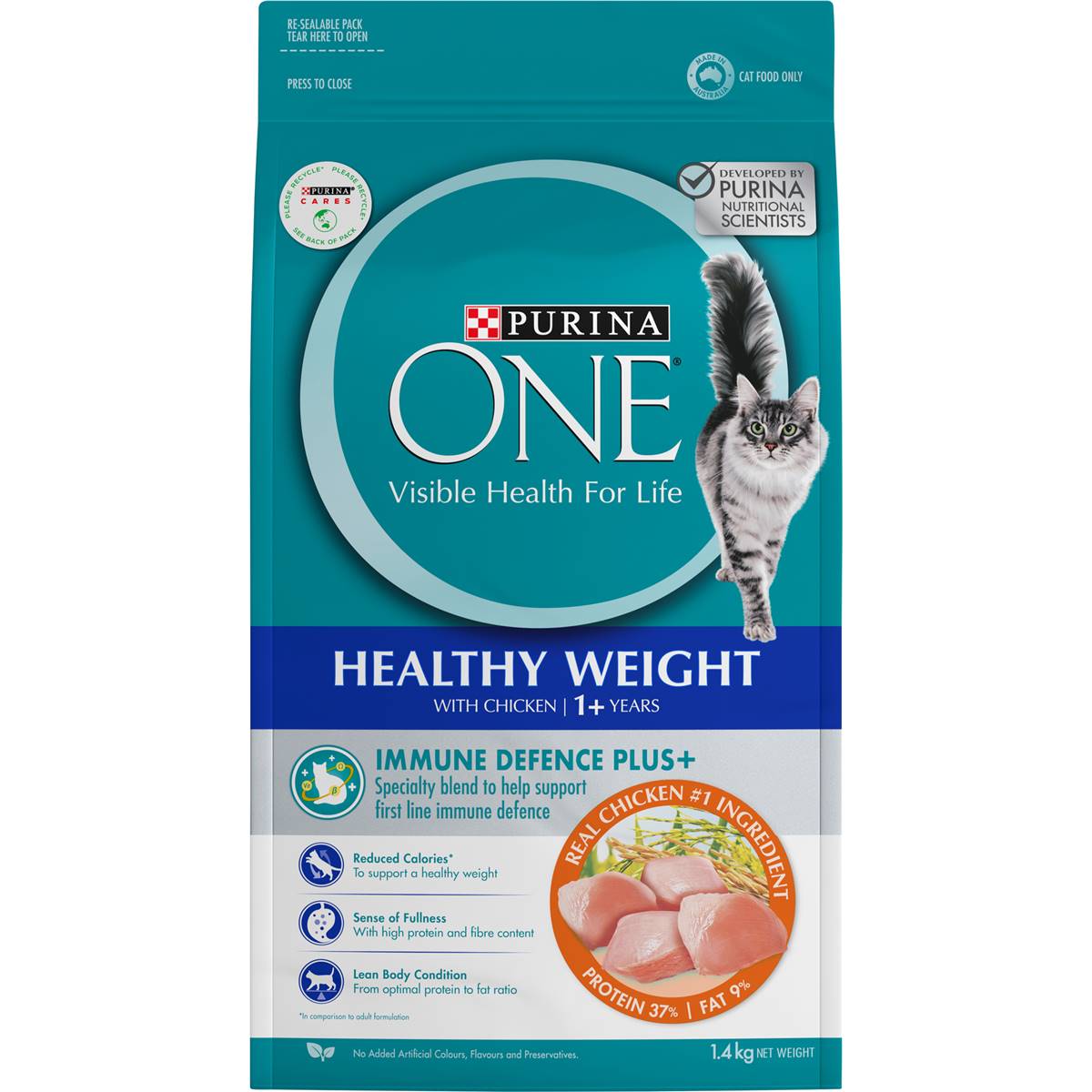 Purina One Healthy Weight With Chicken 1+ Years Dry Cat Food 1.4kg ...