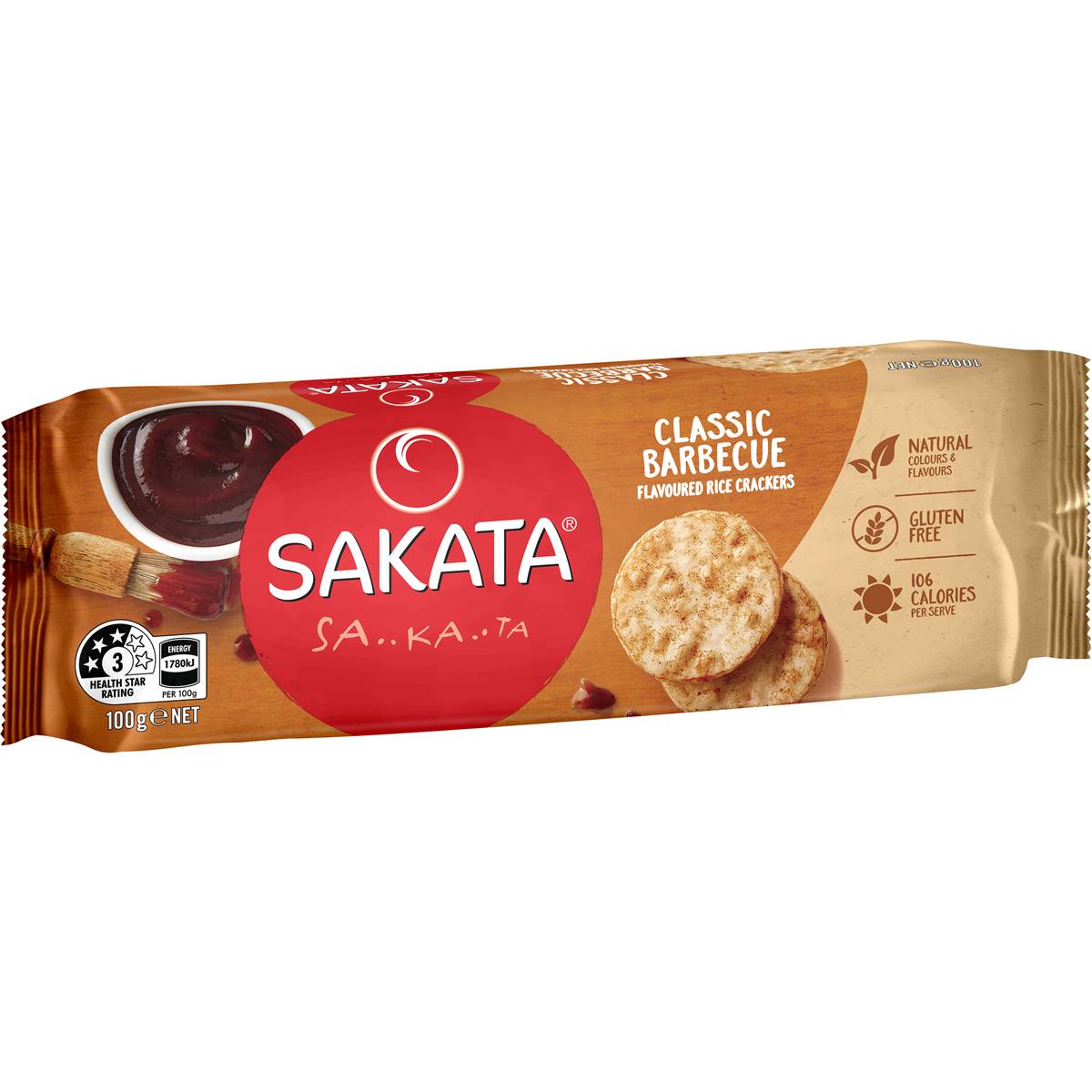 Sakata Rice Crackers Classic Barbecue 100g Woolworths