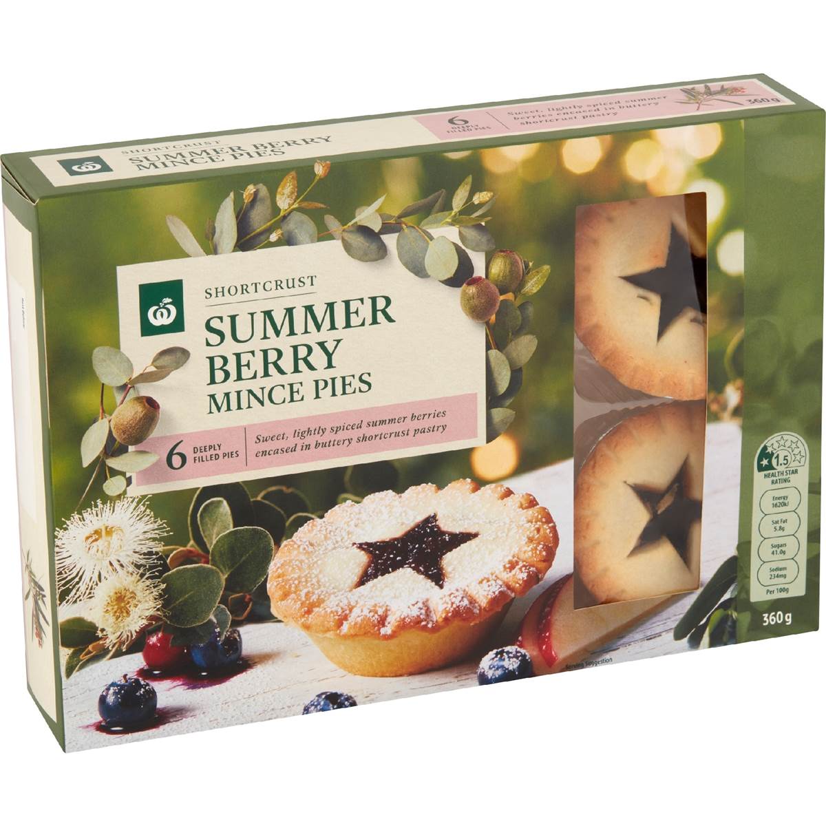 Woolworths Shortcrust Summer Berry Mince Pies 6 Pack | Woolworths