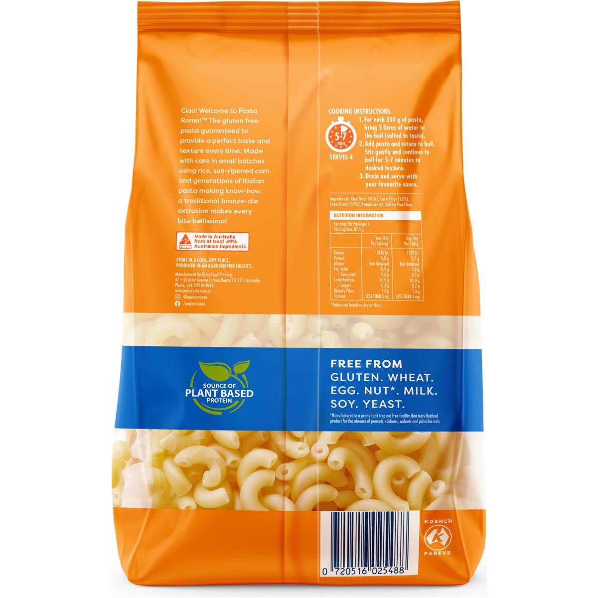 Pasta Roma Gluten Free Macaroni 350g Woolworths
