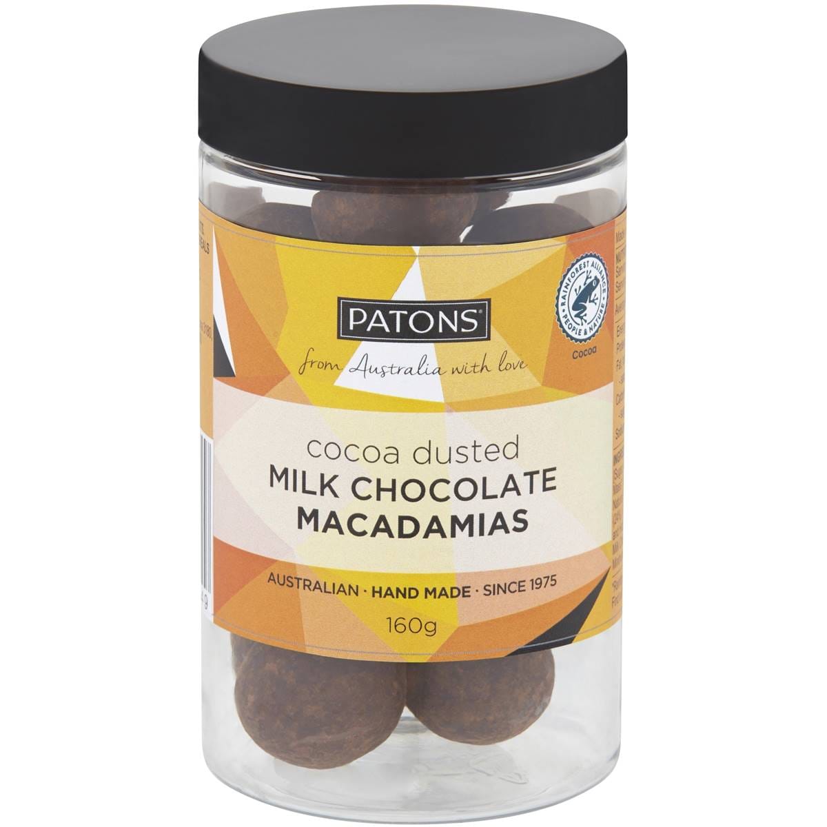 Paton's Milk Chocolate Cocoa Dusted Macadamias 160g Woolworths