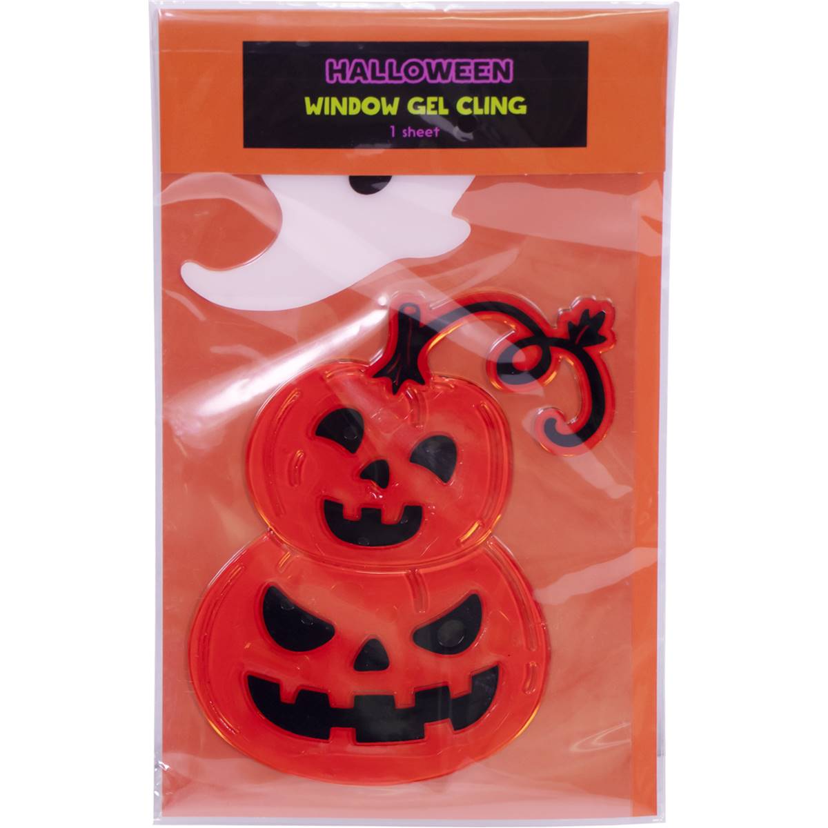 Halloween Window Gel Cling Pumpkin Each | Woolworths