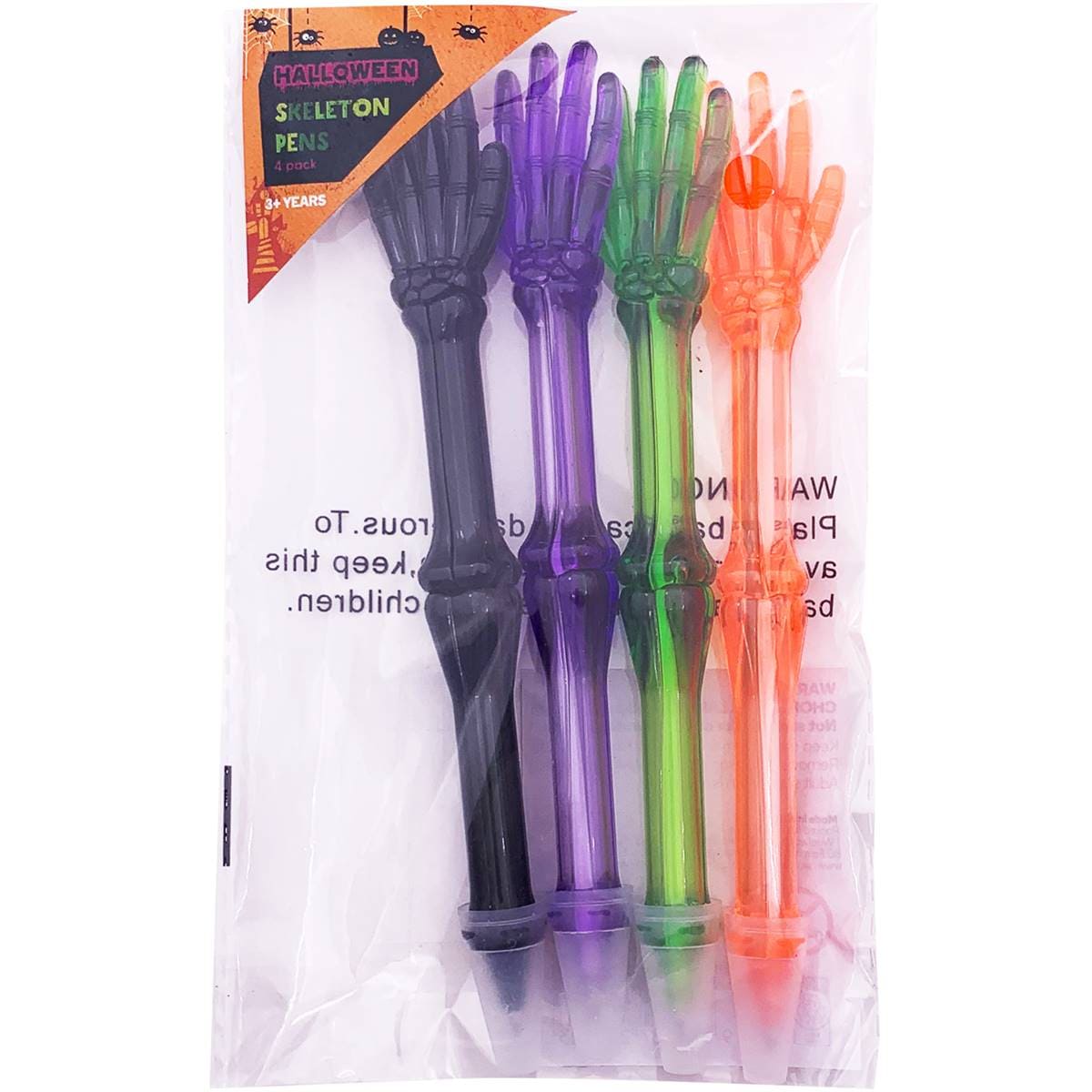 Halloween Trick Or Treat Skeleton Pen 4 Pack Woolworths