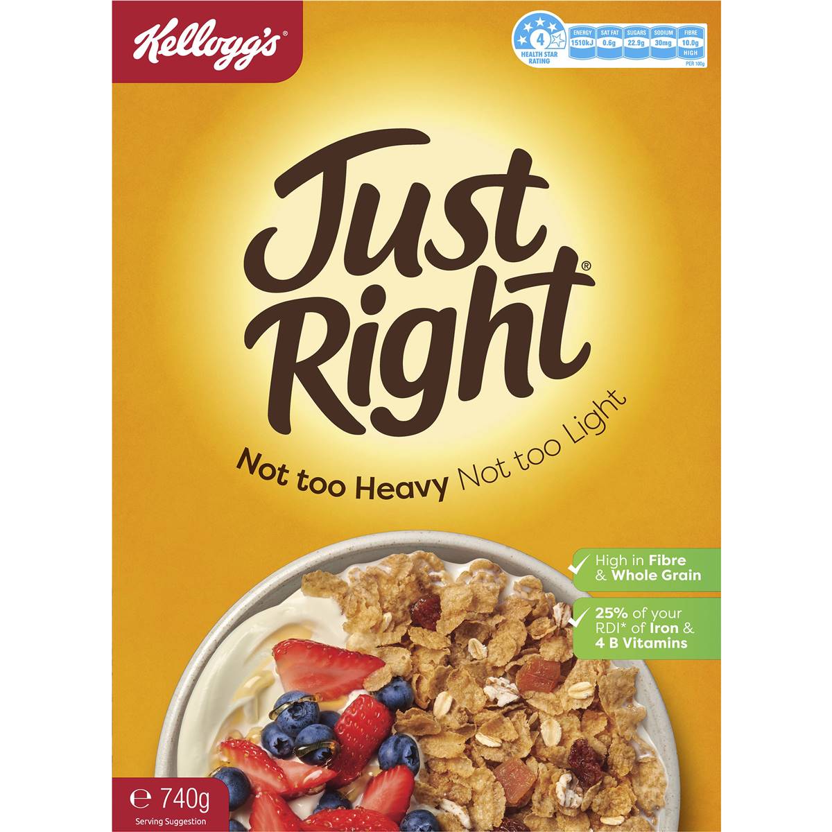 Kellogg's Just Right Apricot & Sultana Breakfast Cereal 740g Woolworths
