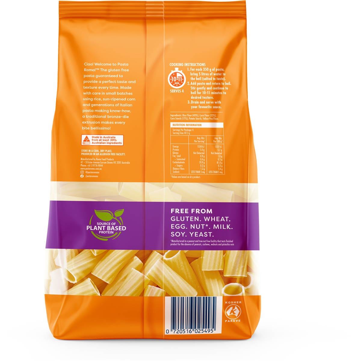 Pasta Roma Gluten Free Rigatoni 350g Woolworths