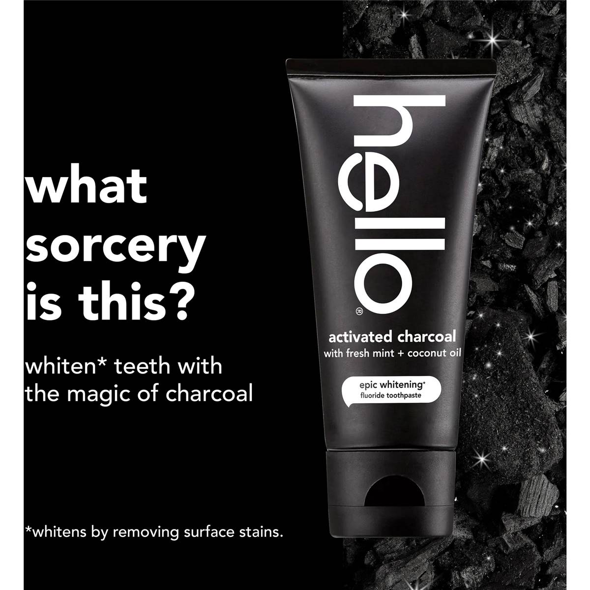 Hello Whitening Toothpaste Activated Charcoal 110g Woolworths