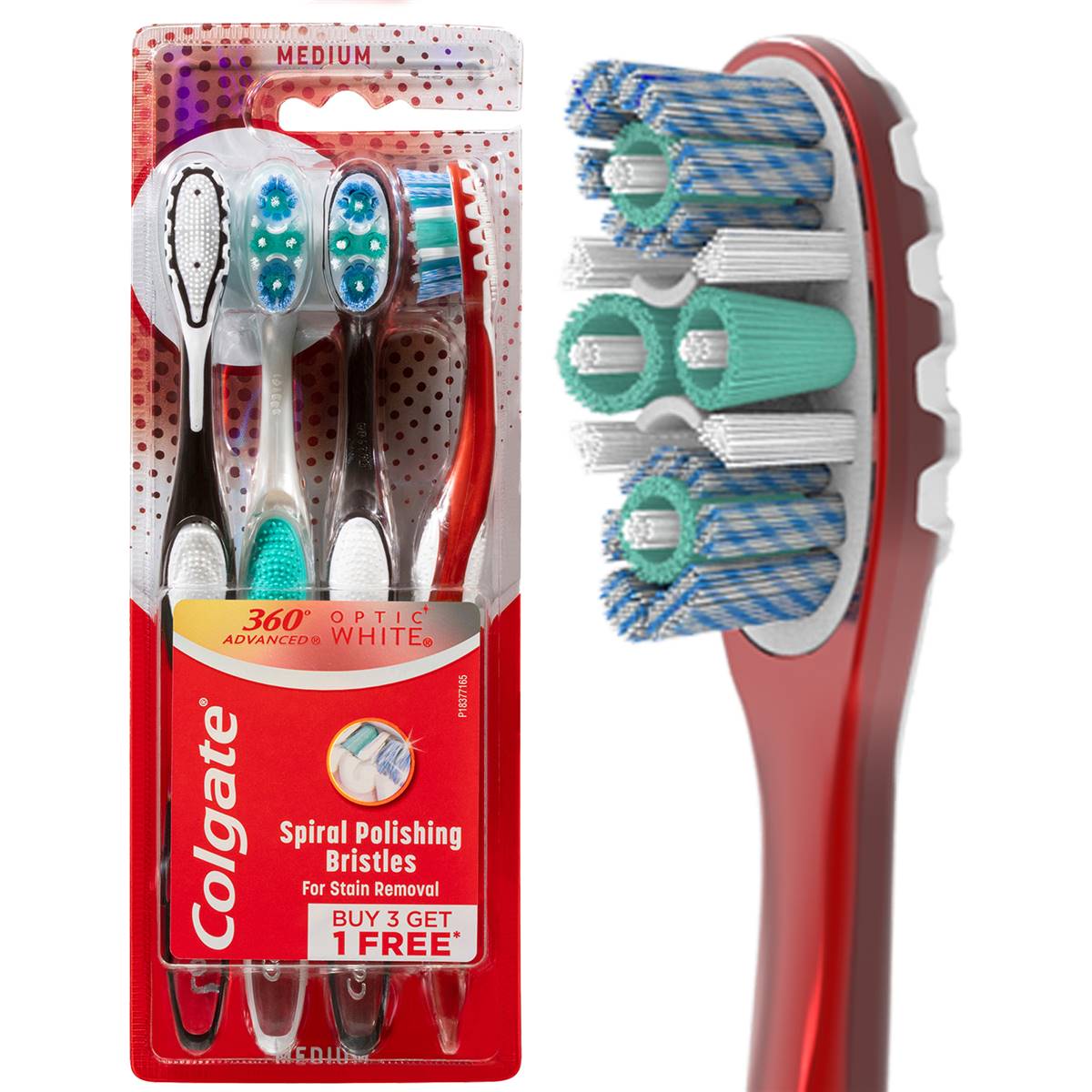 Colgate Toothbrush 360 Advanced Optic White 4 Pack | Woolworths