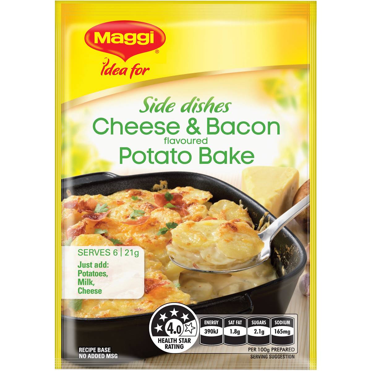 Maggi Cheese & Bacon Potato Bake Vegetable Side Recipe Base 21g