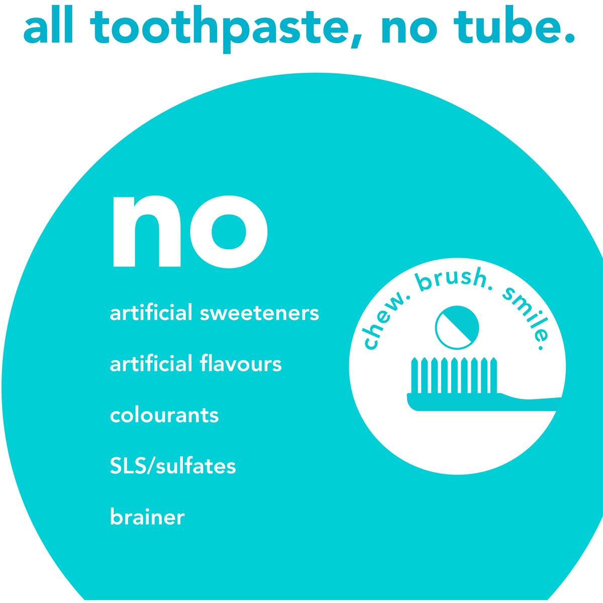 Hello Goodbye Plaque Whitening Toothpaste Tablets Peppermint 60 Pack