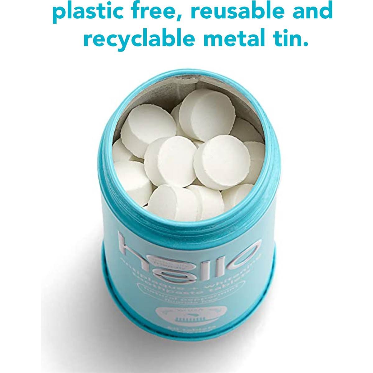 Hello Goodbye Plaque Whitening Toothpaste Tablets Peppermint 60 Pack ...