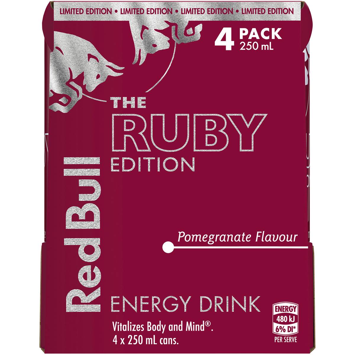 Red Bull Ruby Edition Pomegranate Flavour 250ml X 4 Pack | Woolworths