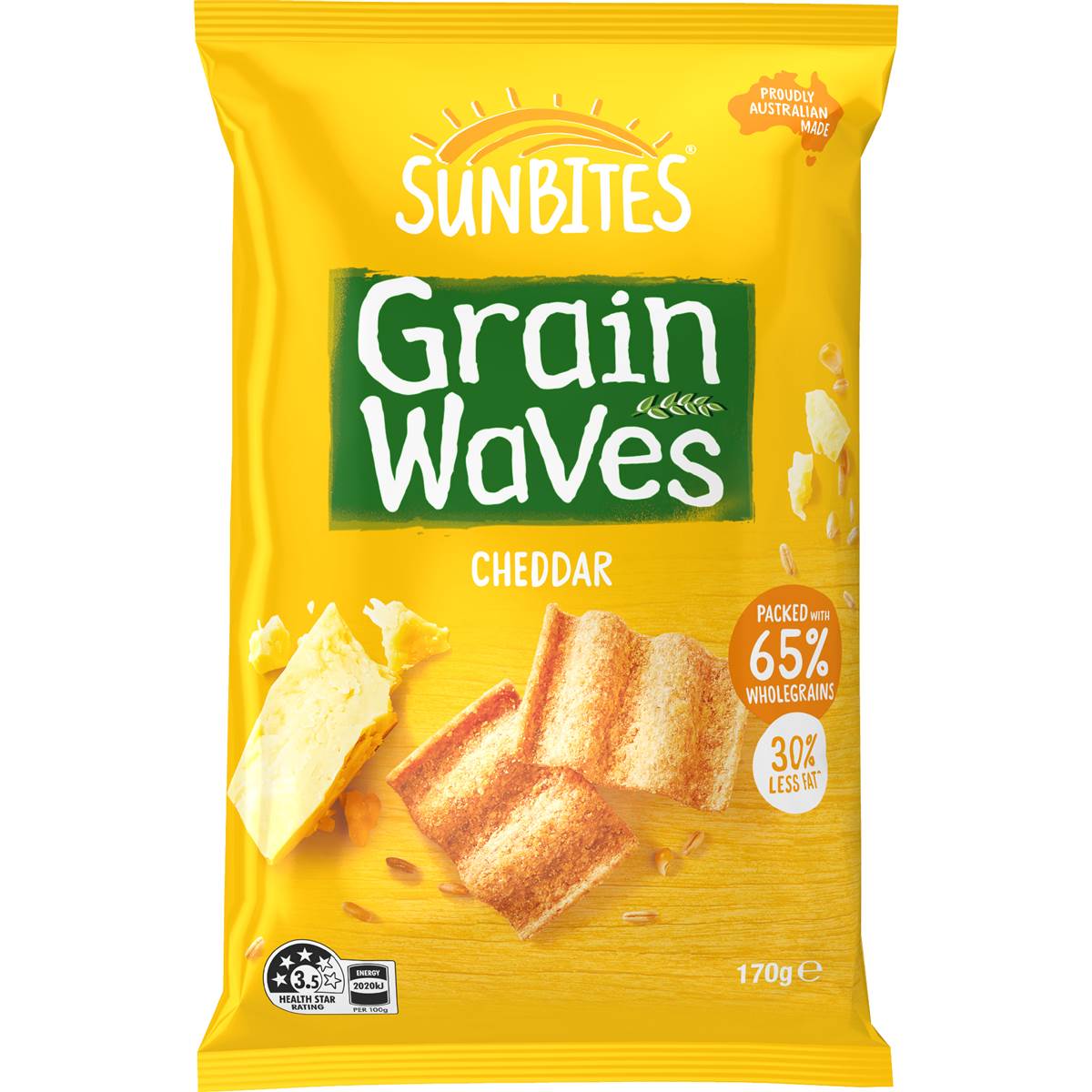 Sunbites Grain Waves Wholegrain Chips Cheddar 170g