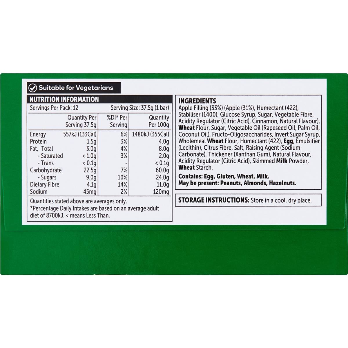 Woolworths Apple Oven Baked Fruit Bars 12 Pack Woolworths