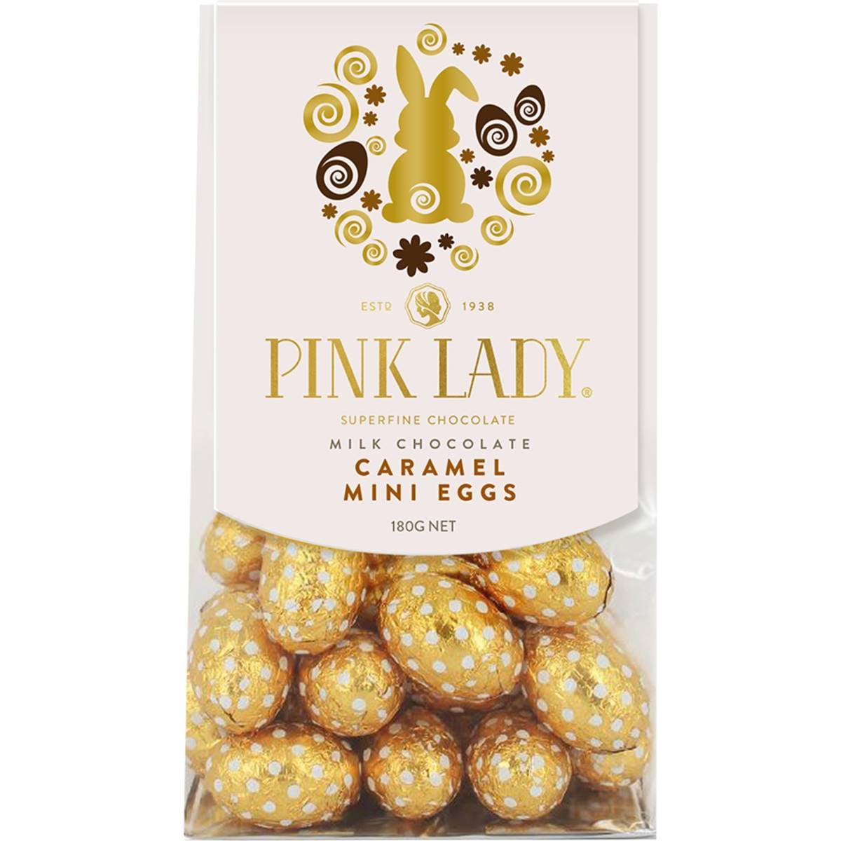 Pink Lady Chocolates Milk Chocolate Caramel Mini Eggs 180g Woolworths
