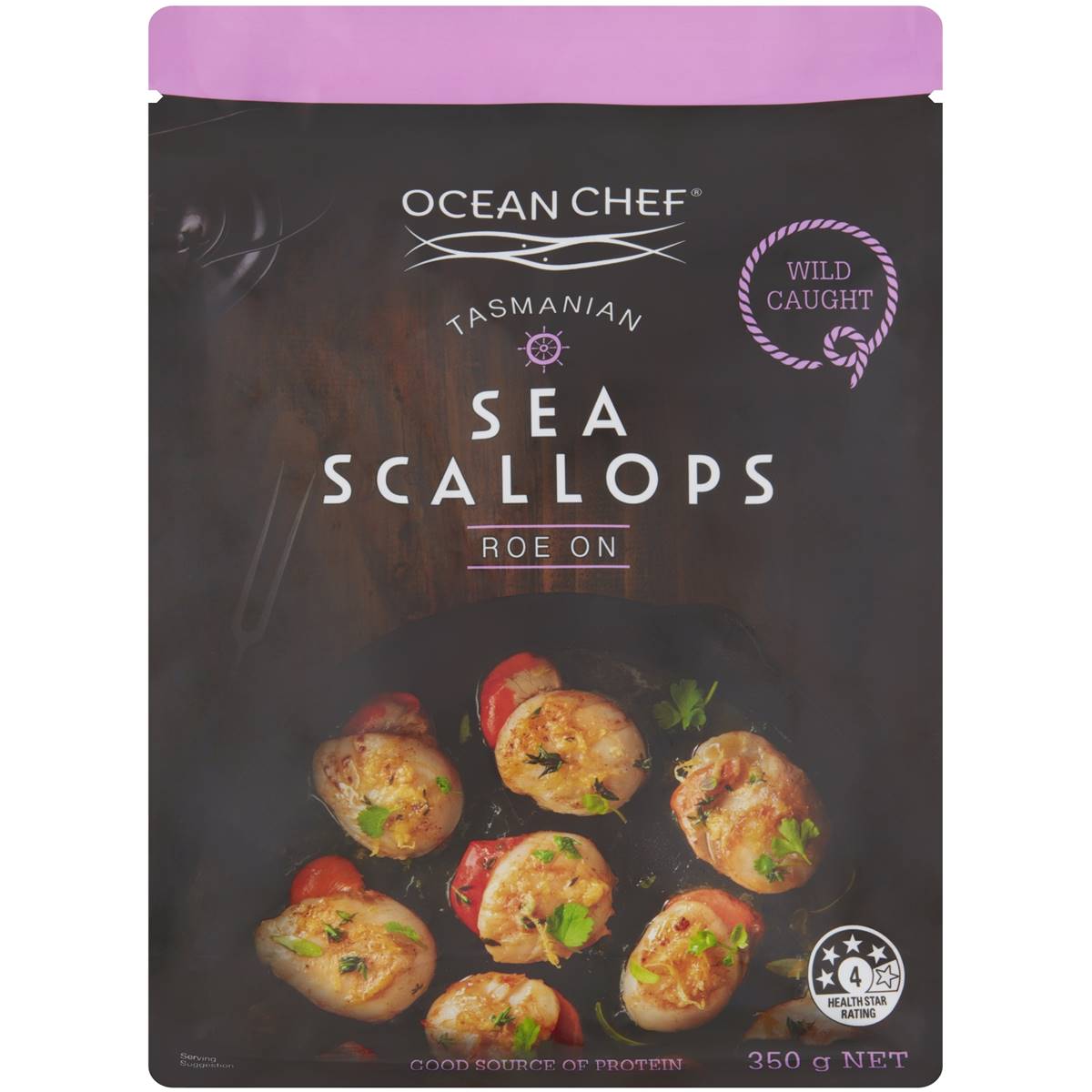 Ocean Chef Tasmanian Sea Scallops Roe On 350g Woolworths