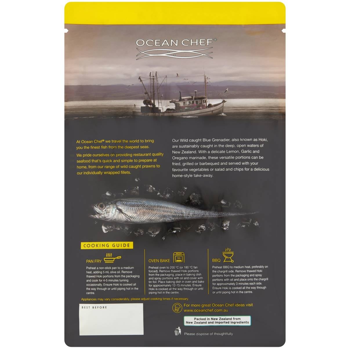 Ocean Chef Hoki Fillets Lemon, Garlic & Oregano 600g | Woolworths