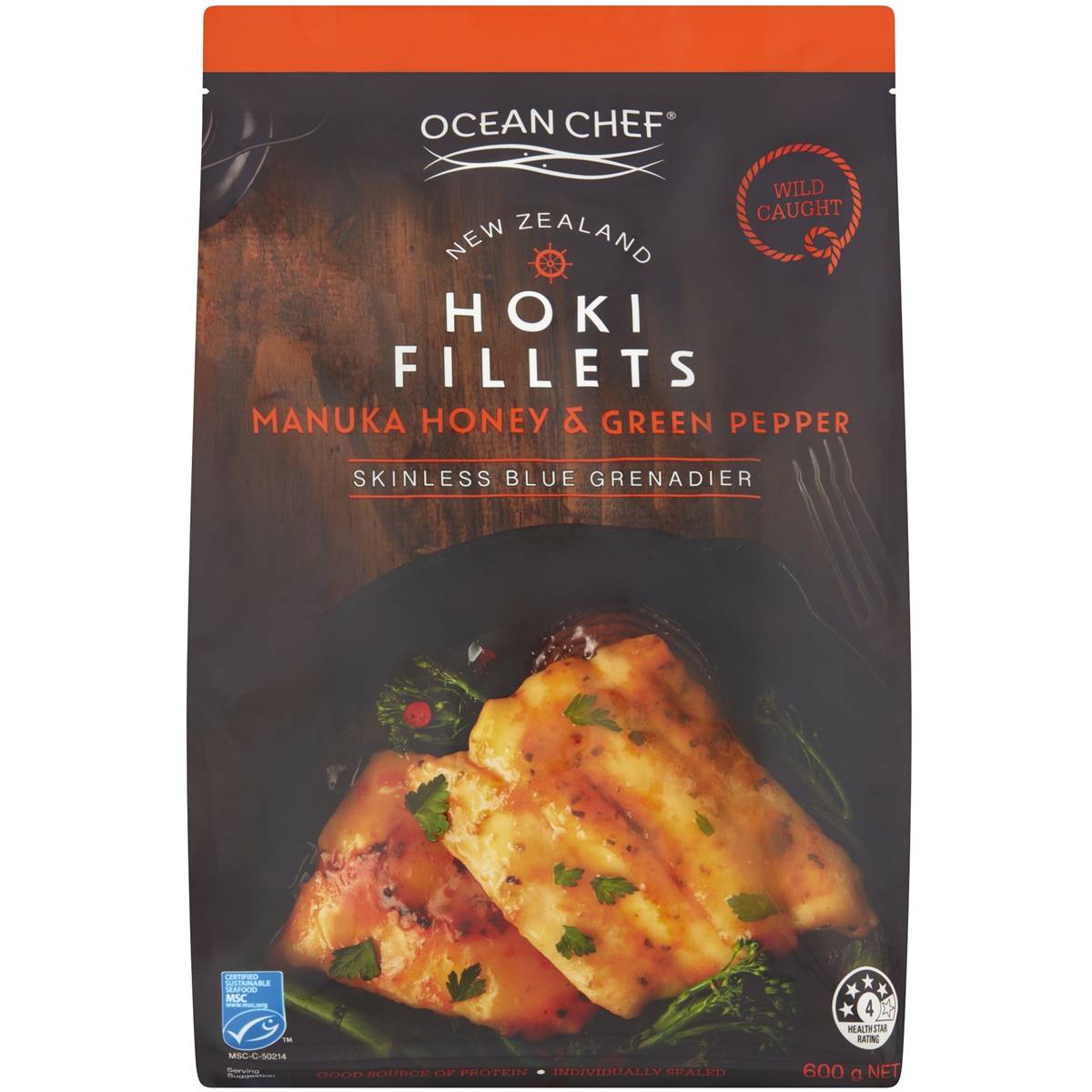 Ocean Chef Hoki Fillets Manuka Honey & Green Pepper 600g | Woolworths