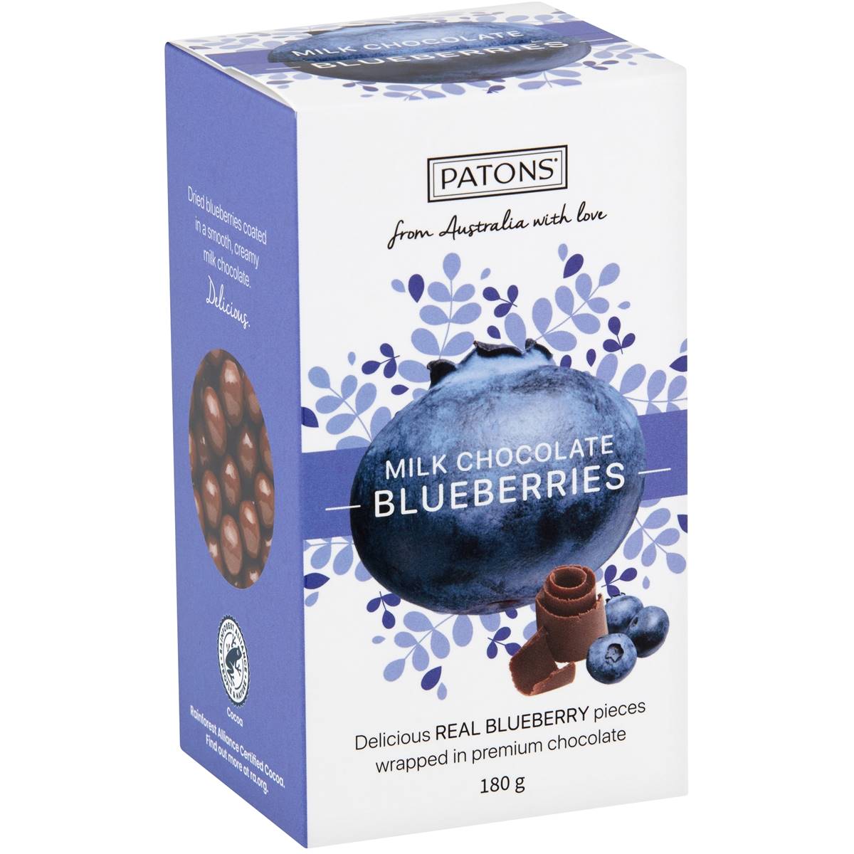 Paton S Milk Chocolate Blueberries 180g Woolworths