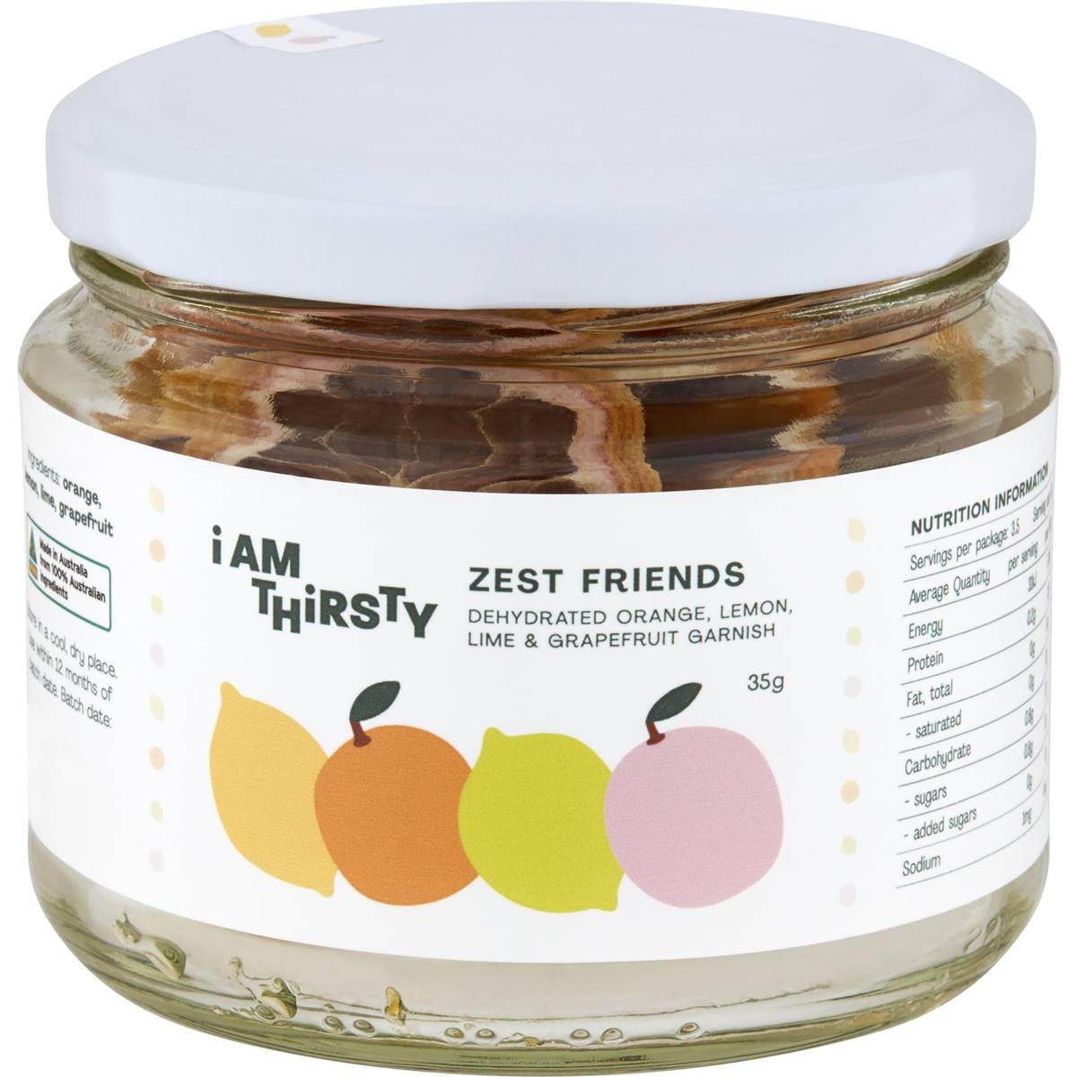I am Thirsty Zest Friends Dehydrated Orange Lemon Lime Grapefruit Garnish 35g
