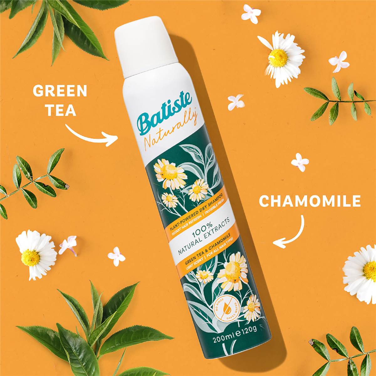 Batiste Plant Powered Dry Shampoo Green Tea & Chamomile 200ml Woolworths