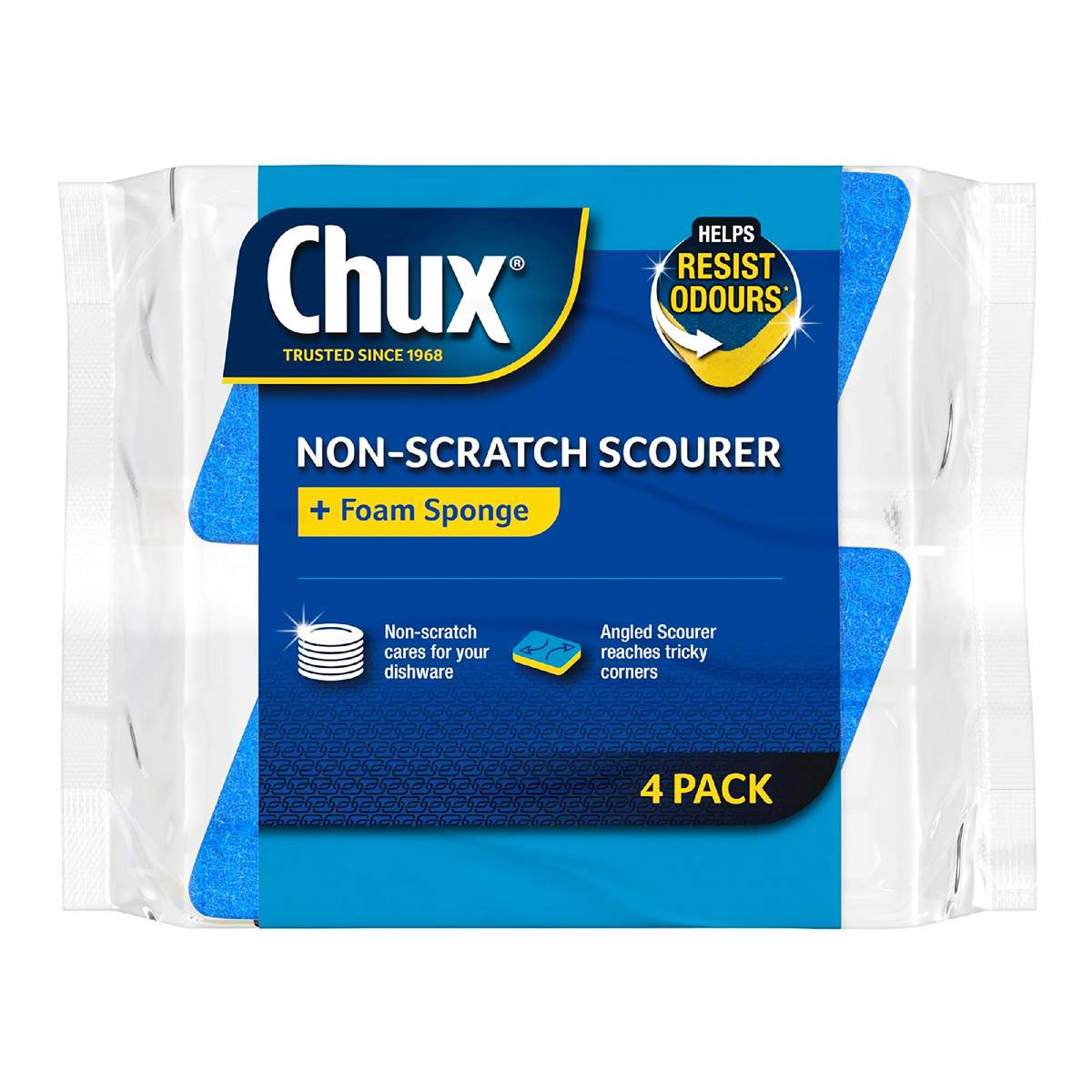 Chux Non Scratch Scourer Scrubs 4 Pack Woolworths