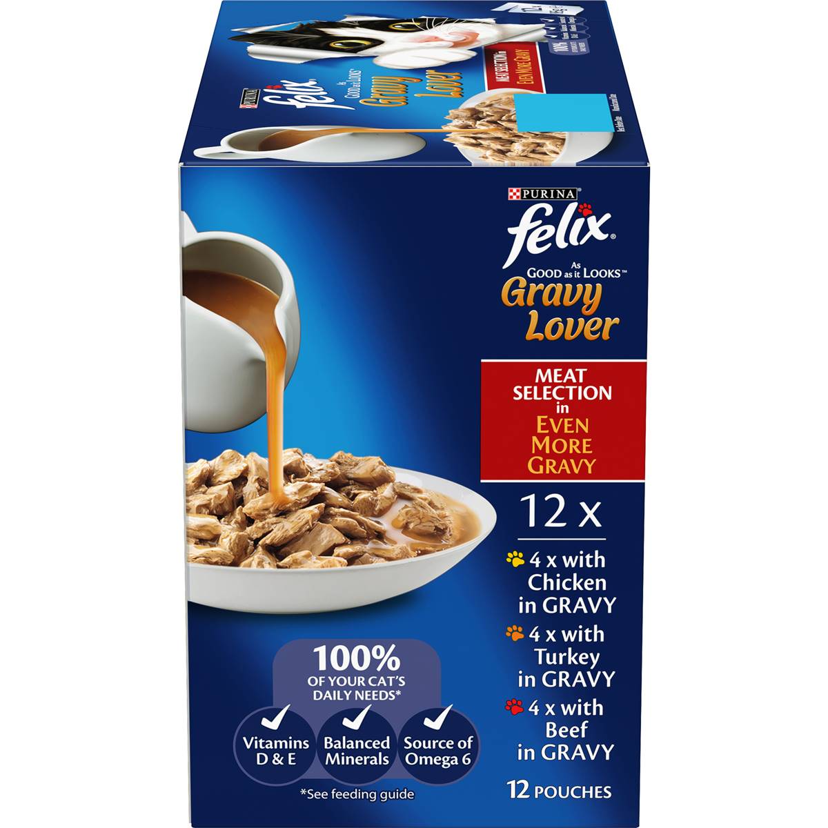 Felix Gravy Lover Meat Selection Cat Food 85g X 12 Pack Woolworths