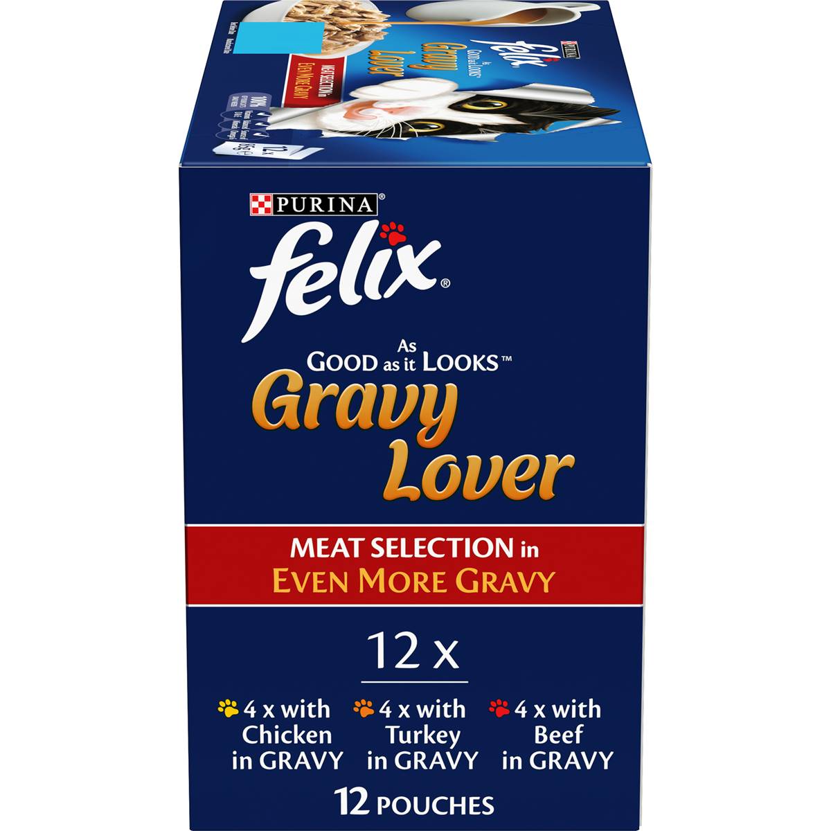 Felix Gravy Lover Meat Selection Cat Food 85g X 12 Pack Woolworths